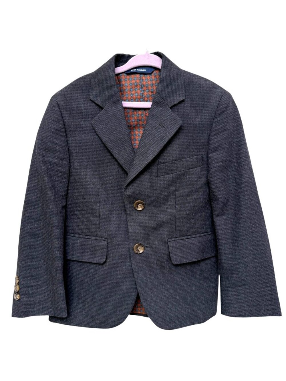 BROOKS BROTHERS Blazer Boys Size 6 Cotton Gray Houndstooth Preppy Suit Jacket